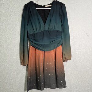 Wayward Fancies eShakti Pleated Empire Dress Womens S Ombre Star‎ Fairy Grunge